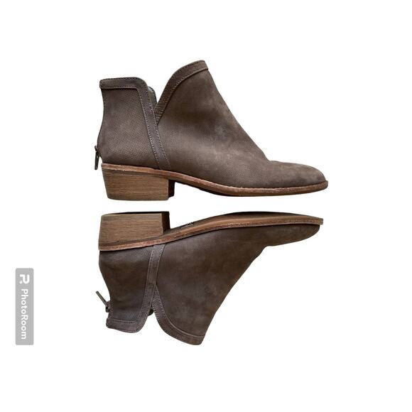 Gianni Bini Leather Booties Ankle Boots Gray Womens 6M - Picture 2 of 9